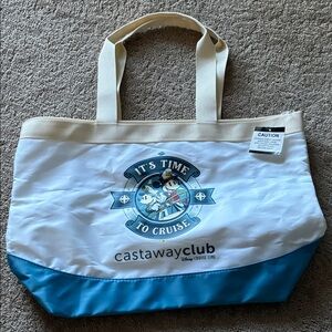 Disney Cruise Line Castaway Club Tote with Blue and White Design
